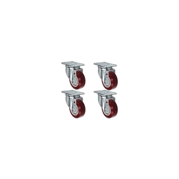 3"x1.25" Maroon Polyurethane on Polyolefin Caster, Duratou, PK4